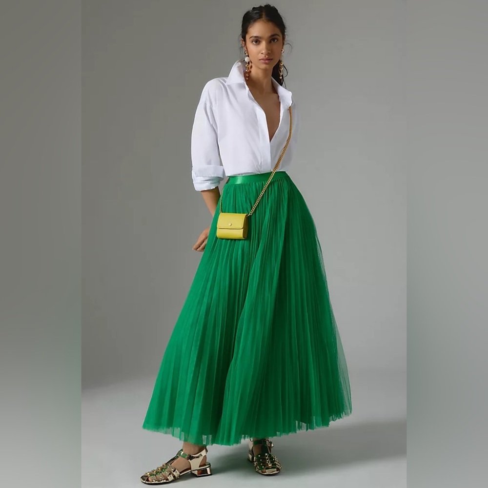 Anthropologie Hutch Pleated Tulle Skirt